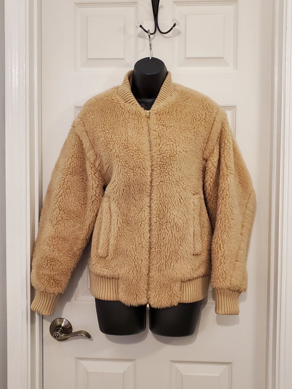 Max Mara Cozy Plush Teddy Bomber Jacket - Camel